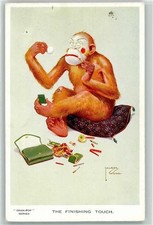 13912214 - sign. Lawson Wood Affe vermenschlicht Schminke Clown AK Kuenstler