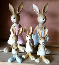 5 x Hasenfigur Hase Osterhasen Hasenfamilie Rosa Hasen Osterdeko Figuren Ostern