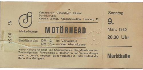 Motörhead concert 1980 - , in