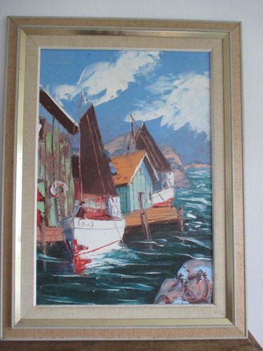 Altes ölgemälde hafen - Ölgemälde,