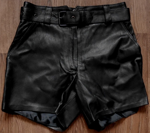 Designer leder short - designer, damen