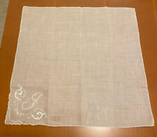 NEU Damen Taschentuch Batist Lupenstickerei 37x37cm Monogramm I wie Ida Stickere