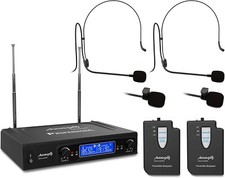 Audibax Missouri 2500-1 Professionelles kabelloses Mikrofon, Doppel-Lavalier/Mad