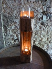Windlicht Unikat aus altem Holzbalken Holz Deko Skulptur Laterne Alt 54 cm