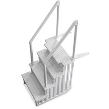 Schwimmbadleiter Treppe, Kunststoff 4-stufig | Pool Schwimmbad Leiter