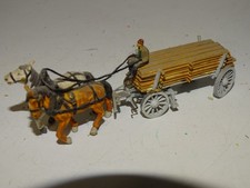 H0 - Pferdefuhrwerk - mit Holzwagen