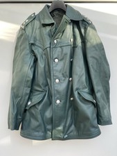 Alte grüne Lederjacke der Polizei 