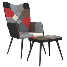 Relaxsessel mit Hocker Patchwork Stoff