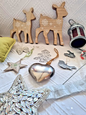 12 T.⭐Scandi Weihnachtsdeko Set ⭐ Rehe ⭐ Metall / Holz Nordic⭐ Skandinavisch