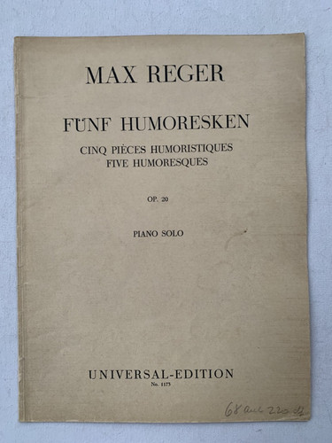 Noten reger fünf - reger.,