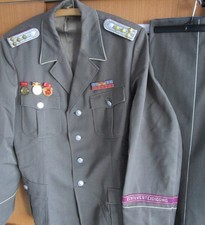 Uniform-Jacke + Hose Offizier  NVA-Zivilverteidigung /mit Ehrenzeichen / G-52