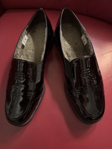 Brunate lammfell lackleder - lammfell,
