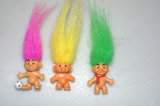 3 Troll Figuren  Vintage  Figur Kobold Schlüsselanhänger aus den 90iger