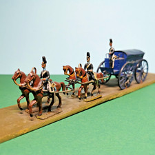 Zinnfiguren, vollplastisch, Pferdegespann mit Munitionswagen (17 cm), Fig 2,5 cm