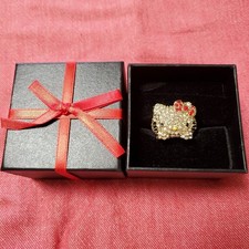 Sanrio Hello Kitty Ring vergoldet Größe 13 Legierung Limited Edition Neu