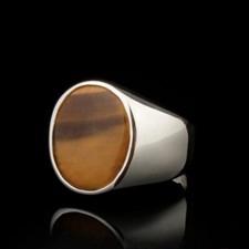 Tigerauge herrenring 925 - tigerauge,