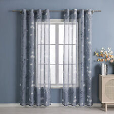 Transparent Gardinen Stores mit Ösen Landhaus Blumen Vorhang Voile Wohnzimmer