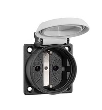ABL Sursum Design Einbausteckdose SCHUKO plus grau, IP54 1561060