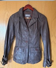 Damen-Lederjacke von Heine/Gr. 34/Farbe: Dunkelbraun/Neu