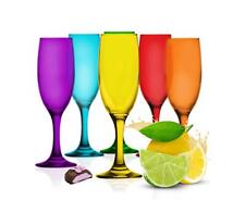 6 bunte Sektgläser 200ml