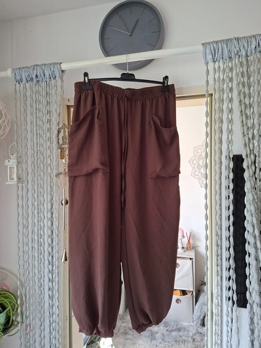 Damen pumphose gummizug braun - pumphose,