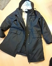 Jacke lang Übergangsjacke C+A Allwetterjacke Kapuze Gr. 44 blau