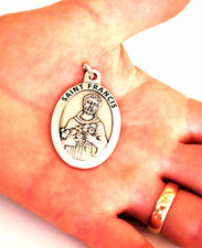 St Francis Silver Tone Medal