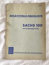 Ersatzteilliste Sachs 100 Motor 3-Gang Getriebe Motorrad Oldtimer