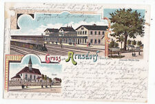 Ansichtskarte Sachsen  Gruß aus Arnsdorf  Bahnhof  Schule  Historische Eiche