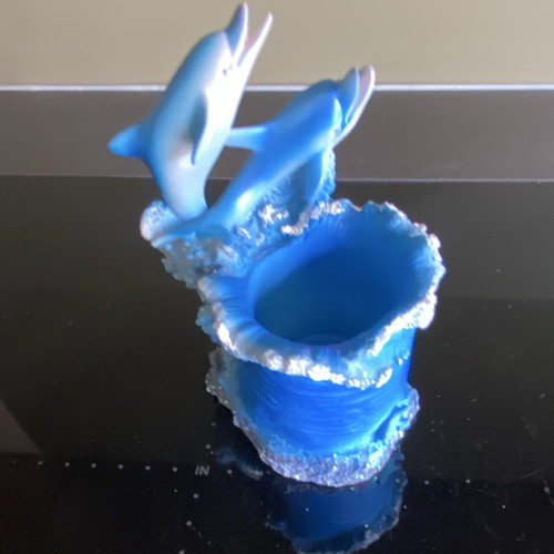 Delfin dekofigur blau - dekofigur,