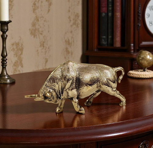 Massive messing stier statue - messing,