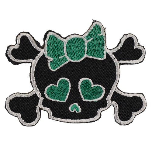 Aufnäher totenkopf mit herz - aufnäher,