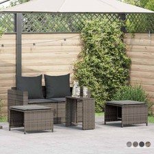 5tlg. Garten Sitzgruppe Sofagarnitur Rattan Garnitur Gartensofa Set Gartenmöbel
