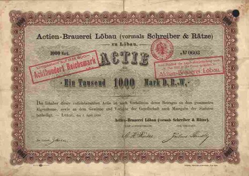 Actien brauerei löbau - actien,