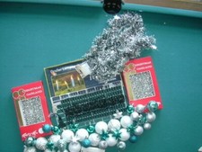 TOP Baumschmuck Lichterkette Sterne Kugeln Girlande Weihnachten mint weiß silber