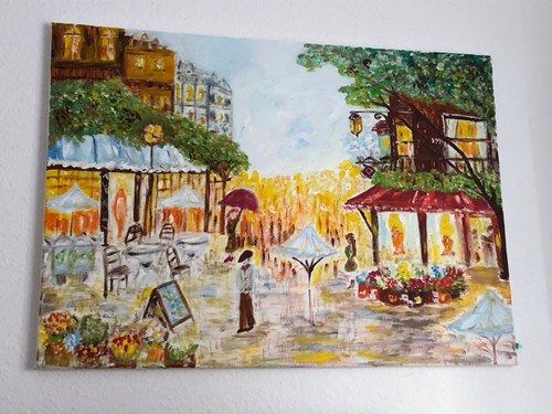 öl bild selbstgemalt paris - Öl,