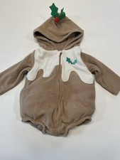 Rentier-Kostüm Weihnachtskostüm Baby braun-weiss Gr. 68 (3-6M) Einteiler #JEN