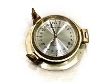 *SHIP'S TIME* 24h Uhr Maritim Schiffs-Bullauge Messing 2,1kg Ø 22cm Top Sammler