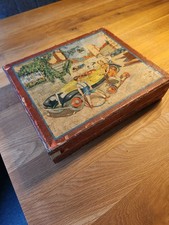 DDR Würfelpuzzle aus Holz 50er Jahre ca. 24 x 27 cm bespielt