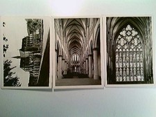 Altenberg, Dom, Totalansicht, Innenraum, Westfenster, 3 AK, ungelaufen, ca. 1960