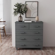 Sideboard Dark Grey Solid Pine