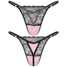 DE Herren Boxer Slips Höschen Silk Strings Unterwäsche Bulge Pouch Transparent