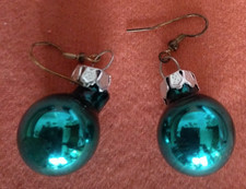 Ohrringe - Weihnachtskugeln - türkis - guter Zustand!!