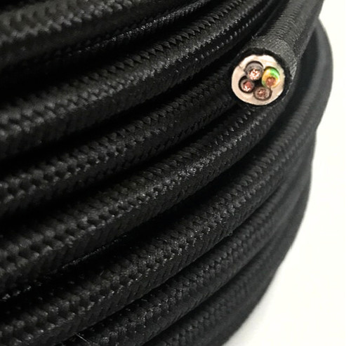 Textilkabel 4x0 75mm schwarz - textilkabel, 4x0,75mm²
