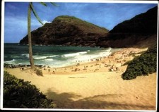 Postkarte Ansichtskarte Pk Ak farbig gelaufen Mokapu Beach Windward Oahu USA