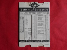 Selten Agfa Belichtungs- und Blitzlicht-Tabelle