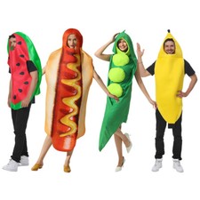 Hotdog Erbse Wassermelone Banane Verkleidung Spaß Unisex Kostüm MIESEPETER® neu