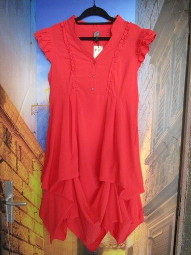 Rotes damen kleid rüschen - kleid,