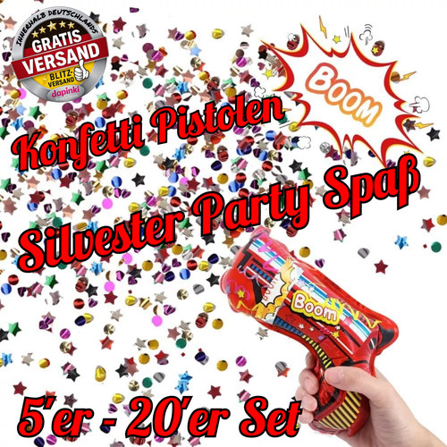 Konfetti pistolen set - konfetti,