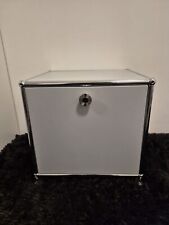 Orig. USM Haller Mattsilber, Silber mit Klappe Nachttisch 